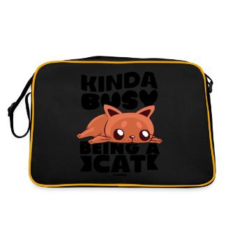 Kinda Busy Being A Cat - Retro Tasche - Schwarz/Gold - Hinten