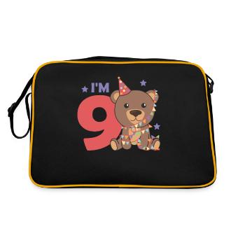 Ours de neuvième anniversaire pour les enfants de 9 ans - Sac Retro - noir/or - Dos