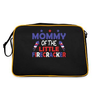 4ter Juli Amerika Mommy of the Firecracker - Retro Tasche - Schwarz/Gold - Hinten