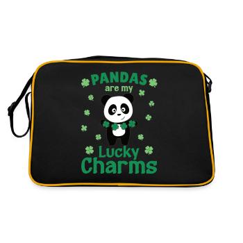 Pandas are my lucky charms St Patrick's Day - Retro Bag - black/gold - Back