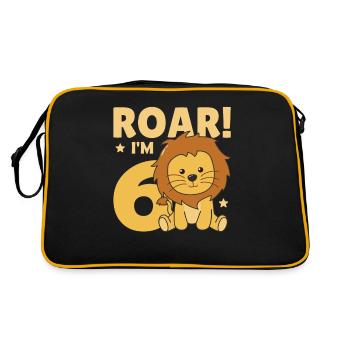 Enfants 6ème anniversaire lion six ans lion - Sac Retro - noir/or - Dos