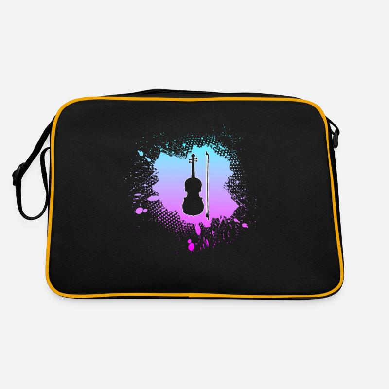 Geige - Retro Tasche - Schwarz/Gold