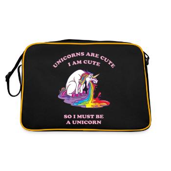 Licorne vomir avec arc-en-ciel - Sac Retro - noir/or - Dos