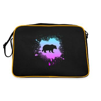 Bär - Retro Tasche - Schwarz/Gold - Hinten