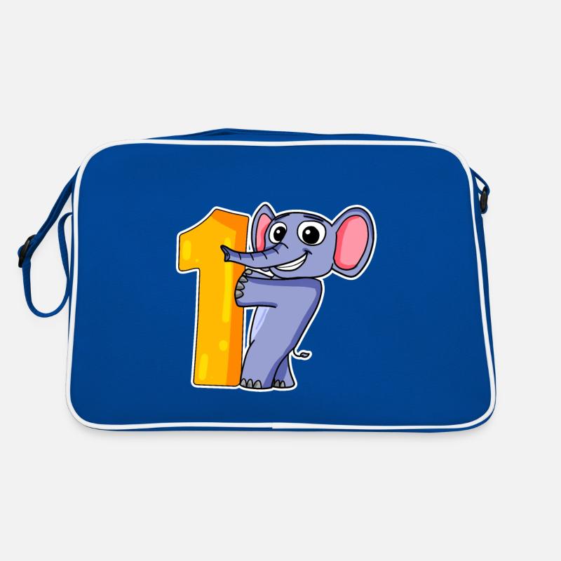 1 Jahr alt - Einschulung - Elefant Motiv Retro Tasche