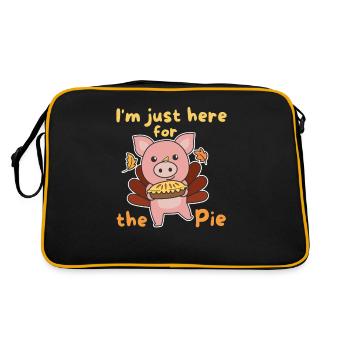 thanksgiving day outfits turkey pork with pie - Retro Bag - black/gold - Back