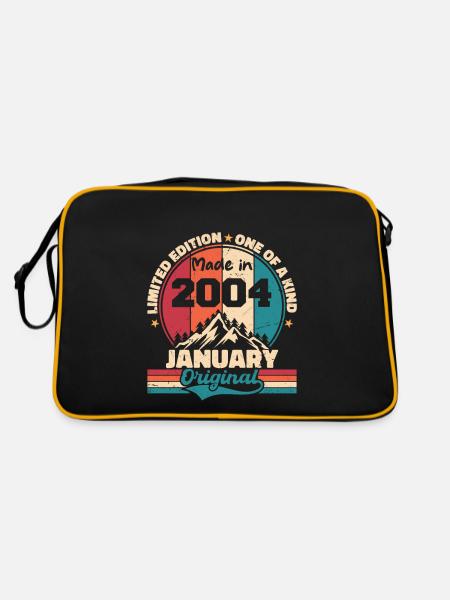 Geburtstagsgeschenk Januar 2004 Limited Edition - Retro Tasche - Schwarz/Gold - Hinten