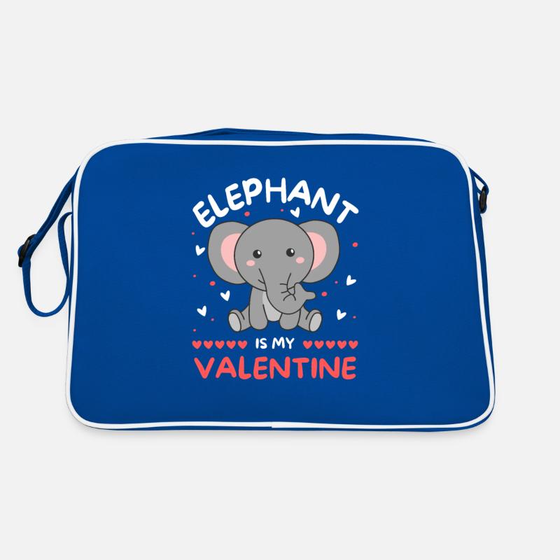 Eléphant pour la Saint-Valentin animaux mignons avec des cœurs Sac Retro