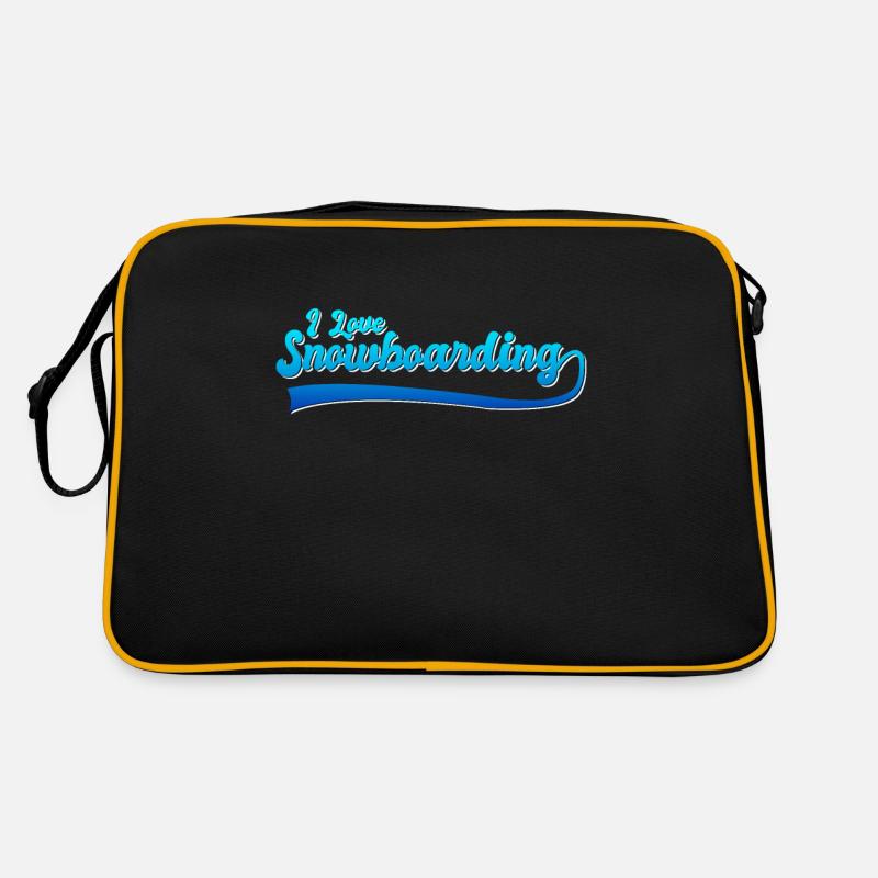 Ich liebe snowboarden Retro Tasche