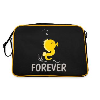 Valentine's Day girlfriend, boyfriend, man, wife partner - Retro Bag - black/gold - Back