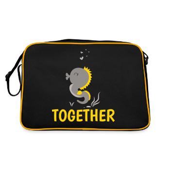 Valentine's Day girlfriend, boyfriend, man, wife partner - Retro Bag - black/gold - Back