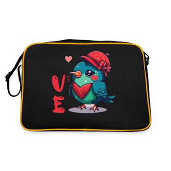 Valentine's Day girlfriend, boyfriend, man, wife partner - Retro Bag - black/gold - Back