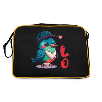 Valentine's Day girlfriend, boyfriend, man, wife partner - Retro Bag - black/gold - Back