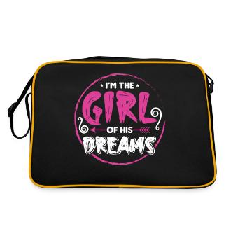 Valentine's Day girlfriend, boyfriend, man, wife partner - Retro Bag - black/gold - Back
