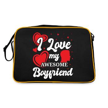 Valentine's Day girlfriend, boyfriend, man, wife partner - Retro Bag - black/gold - Back