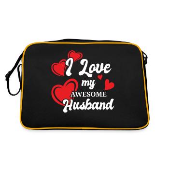 Valentine's Day girlfriend, boyfriend, man, wife partner - Retro Bag - black/gold - Back