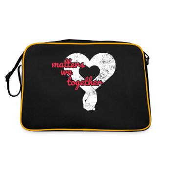 Valentine's Day girlfriend, boyfriend, man, wife partner - Retro Bag - black/gold - Back