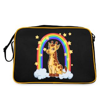 Giraffe in the magic rainbow - Retro Bag - black/gold - Back