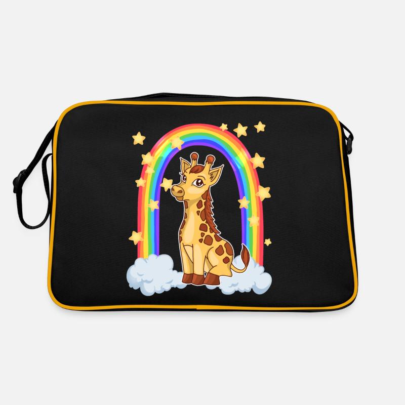 Giraffe in the magic rainbow Retro Bag