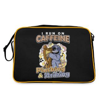Je cours à la caféine, à la cueillette et à la harpe frappante - Sac Retro - noir/or - Dos