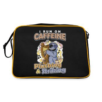 Je cours à la caféine, à la cueillette et à la harpe frappante - Sac Retro - noir/or - Dos