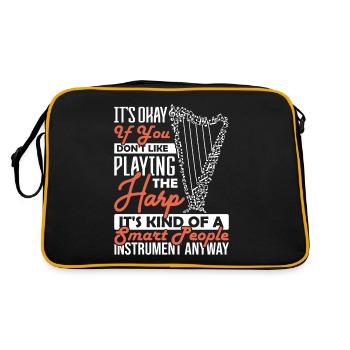 Harp Playing Its Kind Of A Smart People Harfe - Retro Bag - black/gold - Back