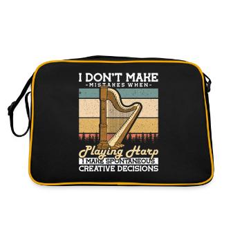 I don't make Mistakes when playing harp - Retro Bag - black/gold - Back