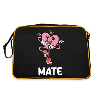 Valentine's Day girlfriend, boyfriend, man, wife partner - Retro Bag - black/gold - Back