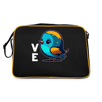 Valentine's Day girlfriend, boyfriend, man, wife partner - Retro Bag - black/gold - Back