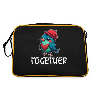 Valentine's Day girlfriend, boyfriend, man, wife partner - Retro Bag - black/gold - Back