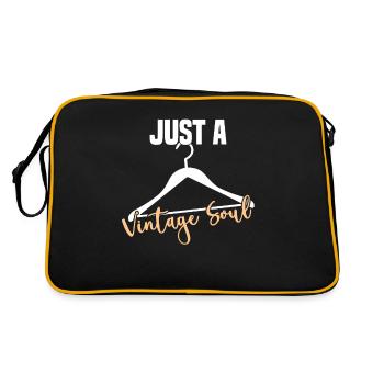 Secondhandladen Secondhand Öko Hipster Gebraucht - Retro Tasche - Schwarz/Gold - Hinten