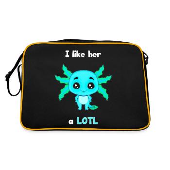 Valentine's Day girlfriend, boyfriend, man, wife partner - Retro Bag - black/gold - Back