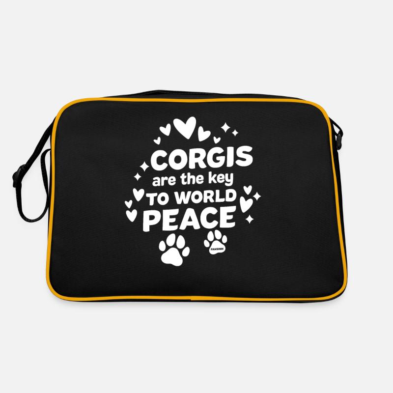 Corgi - Retro Tasche - Schwarz/Gold