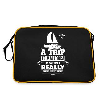 Spanien Mallorca Seefahrer Urlaub - Retro Tasche - Schwarz/Gold - Hinten