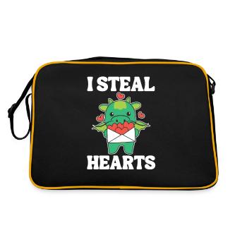 Dragon pour la Saint-Valentin Je vole des cœurs - Sac Retro - noir/or - Dos