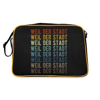 Weil der Stadt Stadt Retro Vintage - Retro Tasche - Schwarz/Gold - Hinten