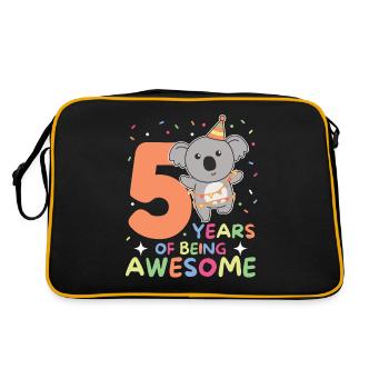 Koala pour les 5 ans Enfants de cinq ans - Sac Retro - noir/or - Dos