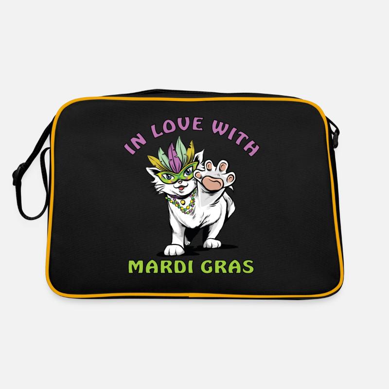 Mardi Gras Fasching Karneval Katze Kostüm Retro Tasche