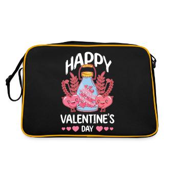 Valentine's Day girlfriend, boyfriend, man, wife partner - Retro Bag - black/gold - Back
