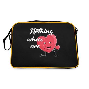 Valentine's Day girlfriend, boyfriend, man, wife partner - Retro Bag - black/gold - Back