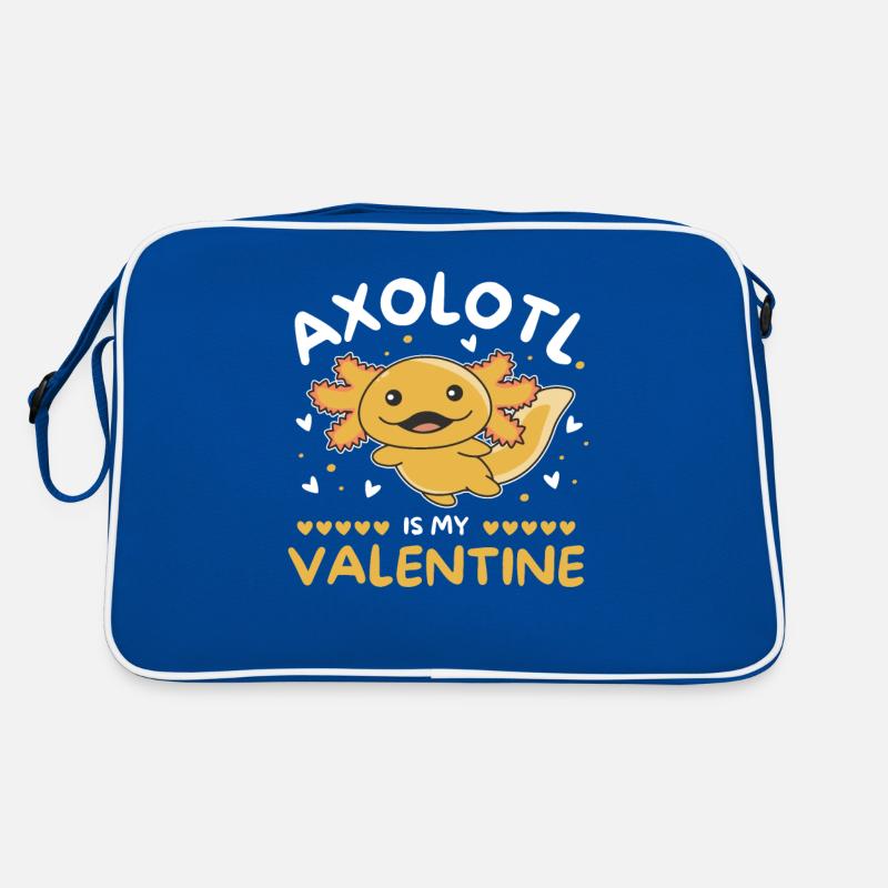 Axolotl pour la Saint-Valentin animaux mignons avec des cœurs Sac Retro