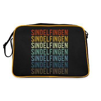 Sindelfingen Stadt Retro Vintage - Retro Tasche - Schwarz/Gold - Hinten
