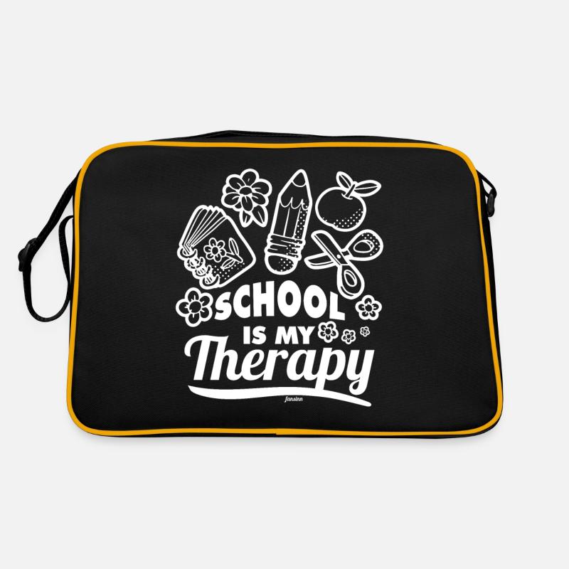 Schule Lehrer Schüler - Retro Tasche - Schwarz/Gold