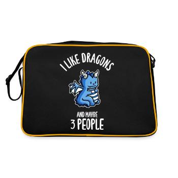 I Like Dragons And Maybe 3 People - Retro Bag - black/gold - Back