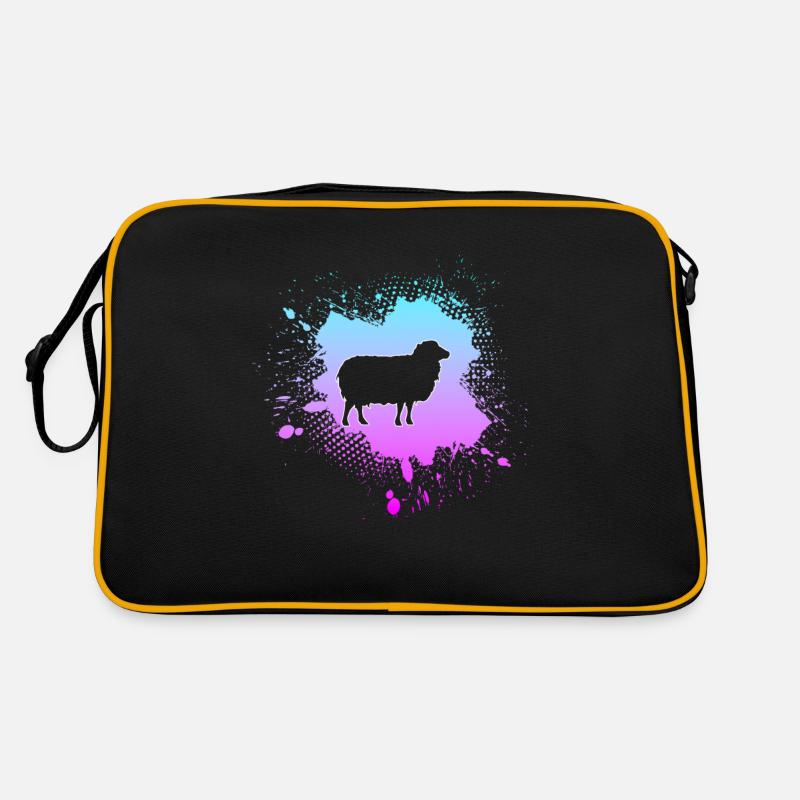 Schaf - Retro Tasche - Schwarz/Gold
