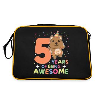 Quokka pour les enfants de 5 ans - Sac Retro - noir/or - Dos