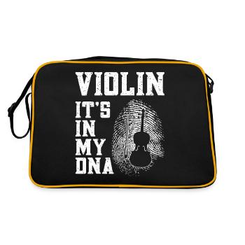 Violin Violinist Fingerprint - Retro Tasche - Schwarz/Gold - Hinten