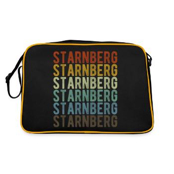 Starnberg Stadt Retro Vintage - Retro Tasche - Schwarz/Gold - Hinten