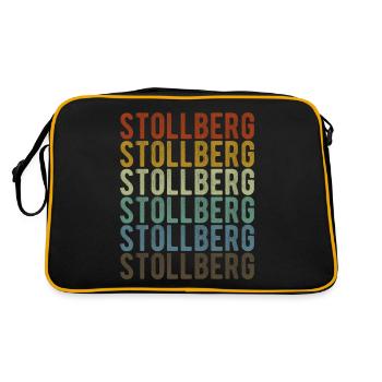 Stollberg Stadt Retro Vintage - Retro Tasche - Schwarz/Gold - Hinten
