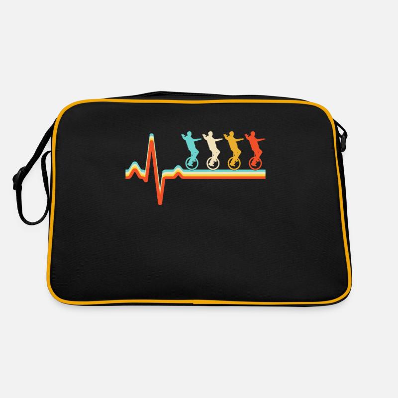 Einrad Retro Herzschlag - Retro Tasche - Schwarz/Gold